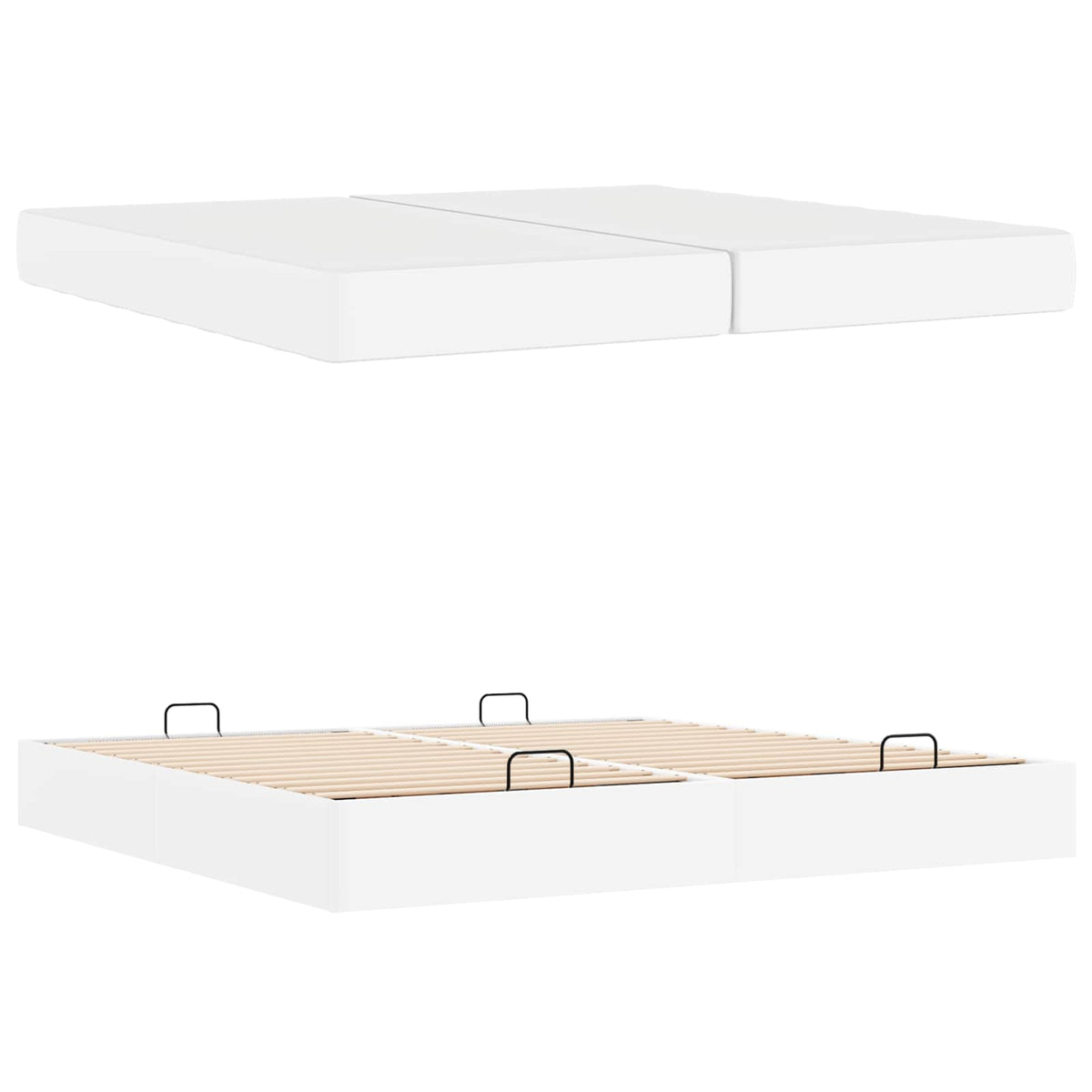 Bettgestell mit Matratze Sonstiges 2 Stk. Weiß PVC