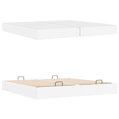Bettgestell mit Matratze Sonstiges 2 Stk. Weiß PVC