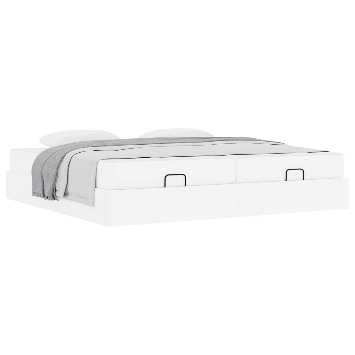 Bettgestell mit Matratze Sonstiges 2 Stk. Weiß PVC