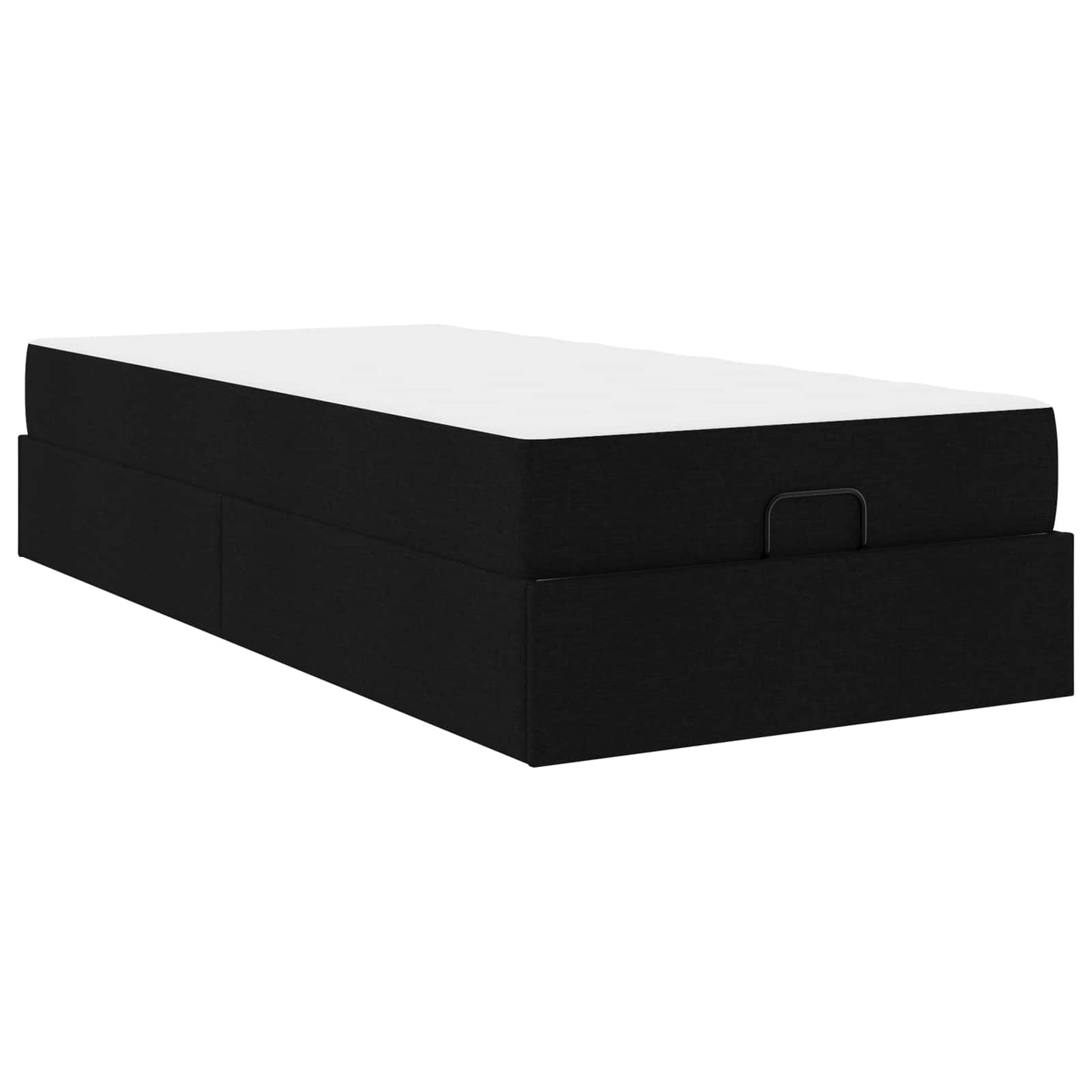 Bettgestell mit Matratze 2 stk. Schwarz Stoff