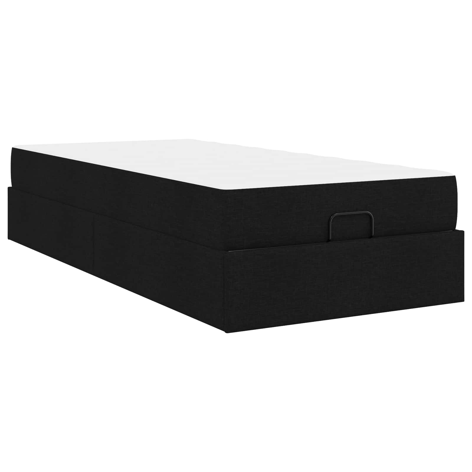Bettgestell mit Matratze 2 stk. Schwarz Stoff