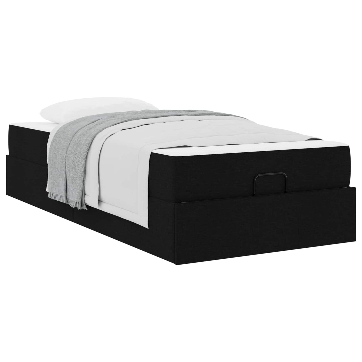 Bettgestell mit Matratze 2 stk. Schwarz Stoff