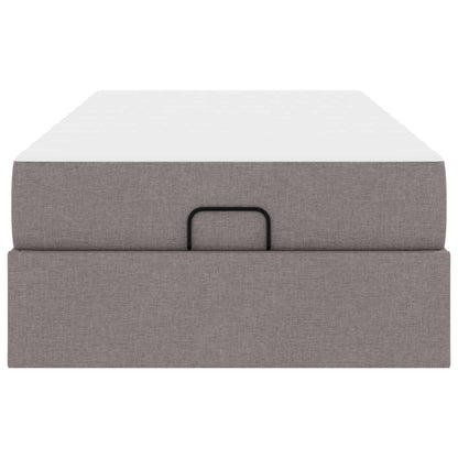 Bettgestell mit Matratze 2 Stk. Taupe Stoff