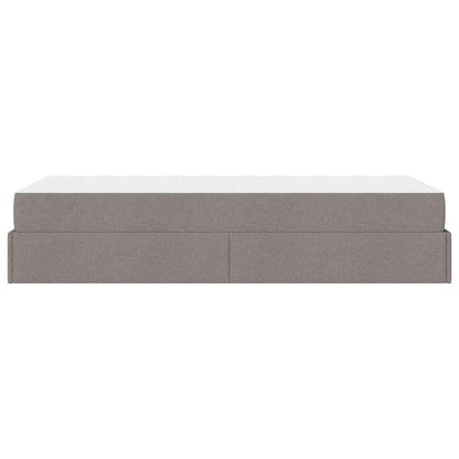Bettgestell mit Matratze 2 Stk. Taupe Stoff