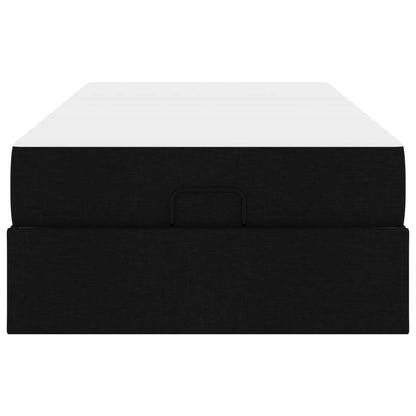 Bettgestell mit Matratze 2 stk. Schwarz Stoff