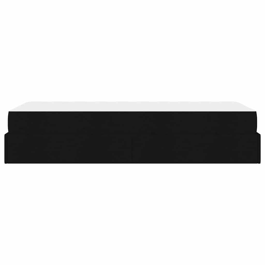 Bettgestell mit Matratze Schwarz 90 x 200 cm Stoff