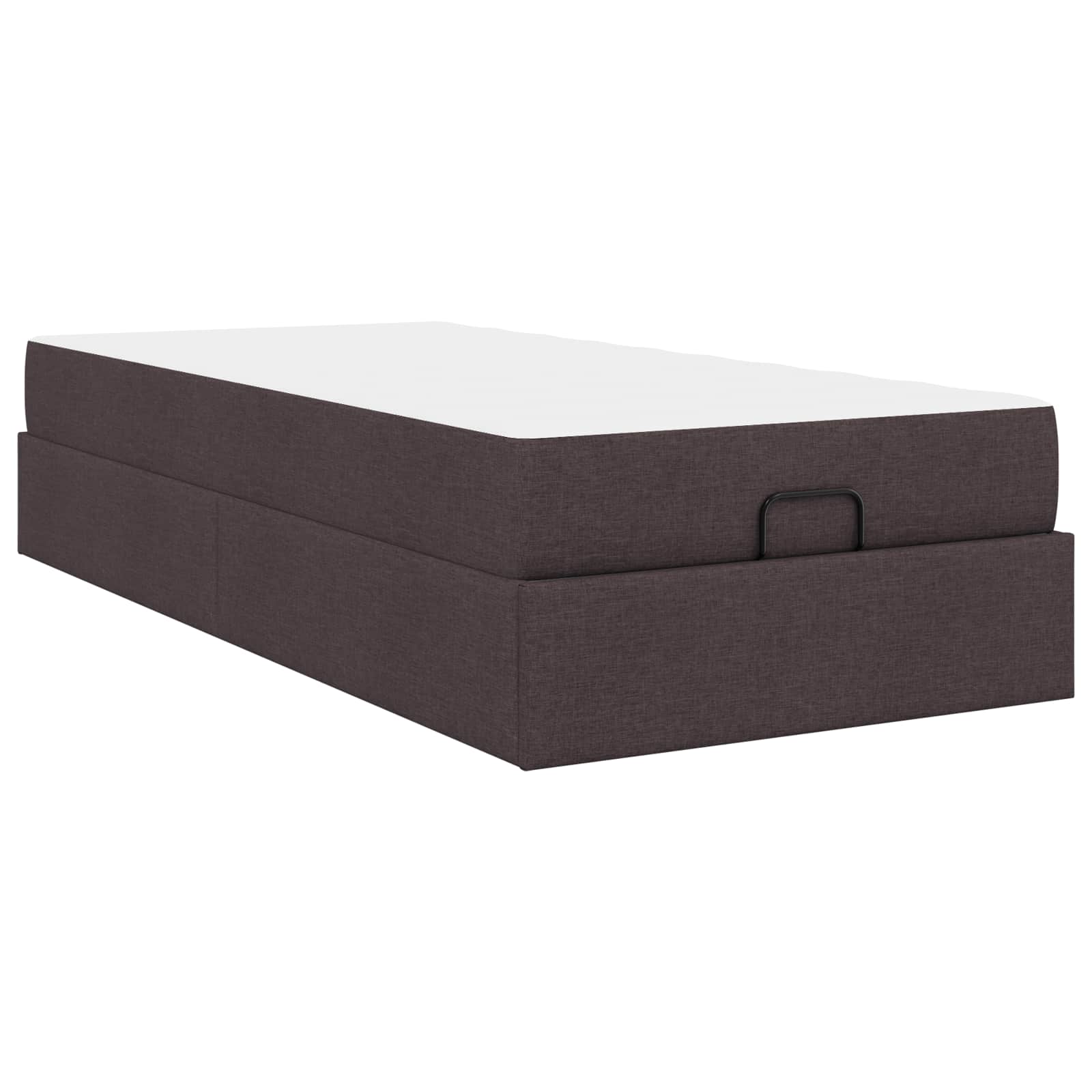 Bettgestell mit Matratze 2 pcs Hellbraun Stoff
