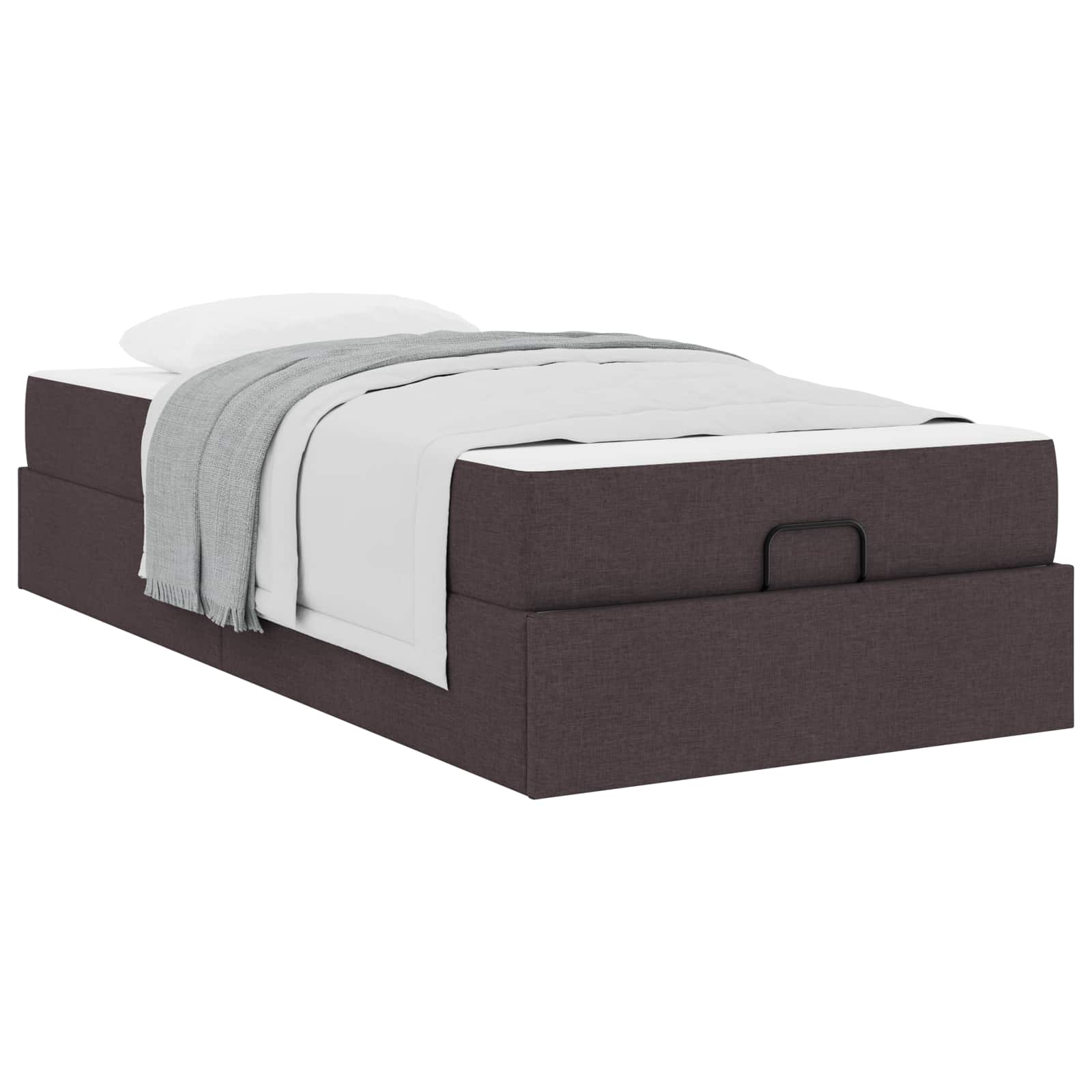 Bettgestell mit Matratze 2 pcs Hellbraun Stoff
