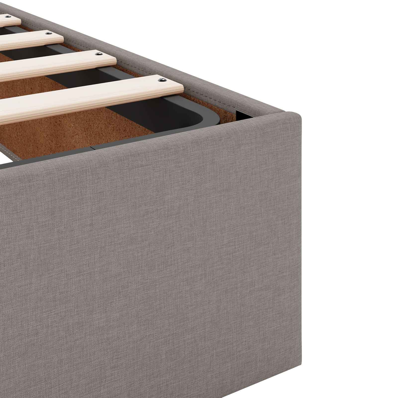Bettgestell mit Matratze 2 stk. Taupe Stoff