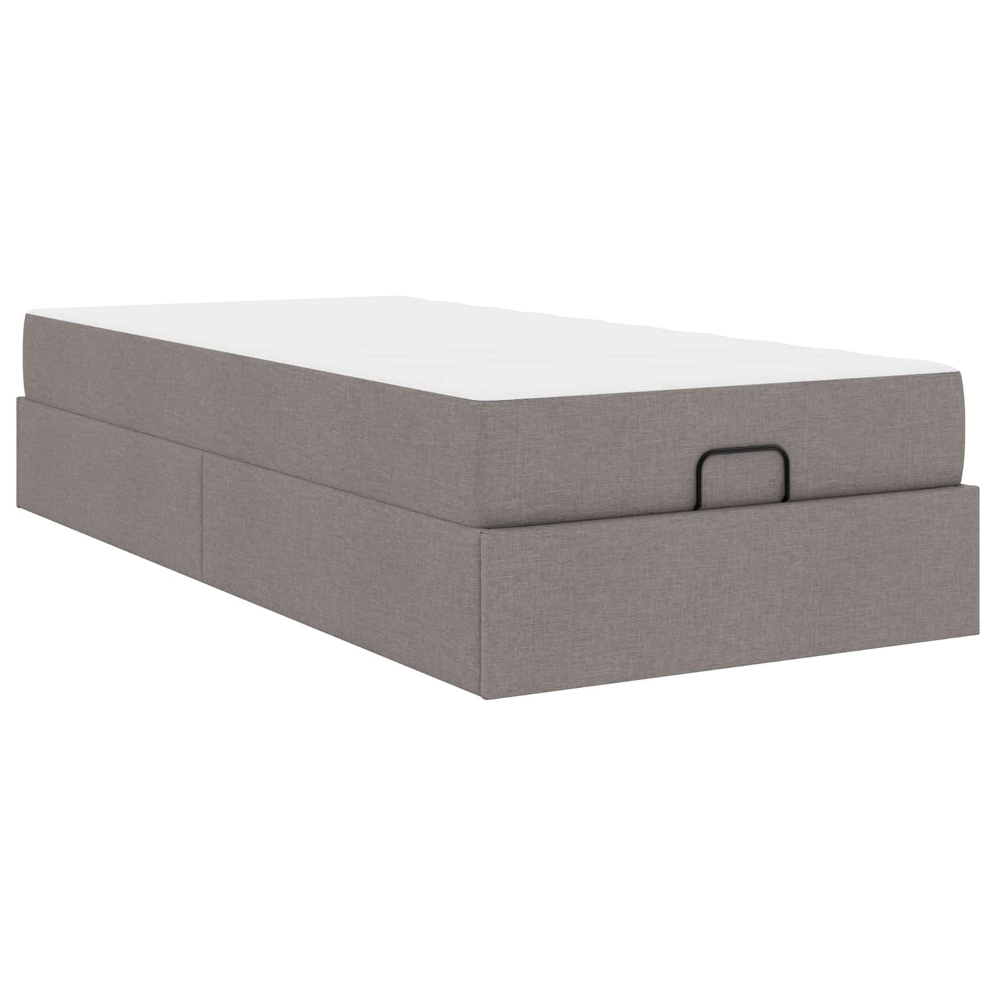 Bettgestell mit Matratze 2 stk. Taupe Stoff