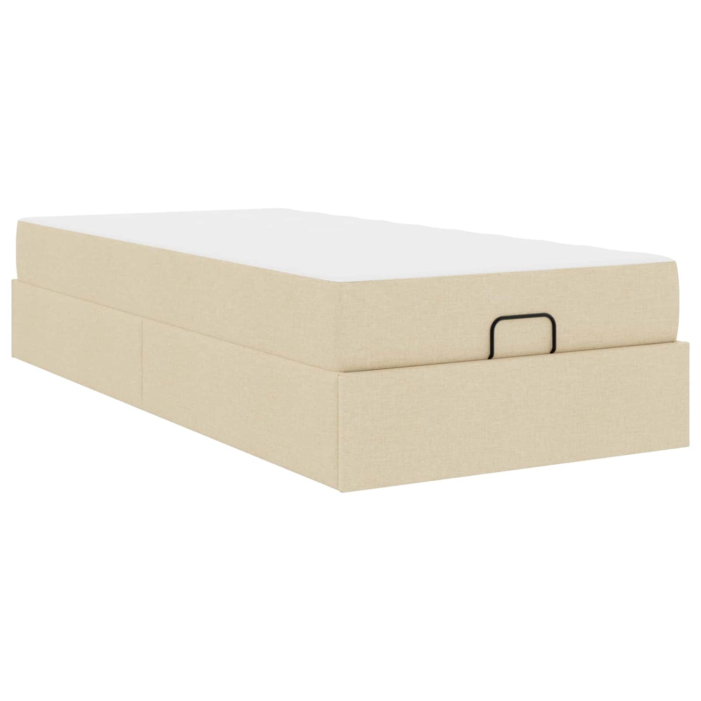 Bettgestell mit Matratze 2 Stk. Creme Stoff