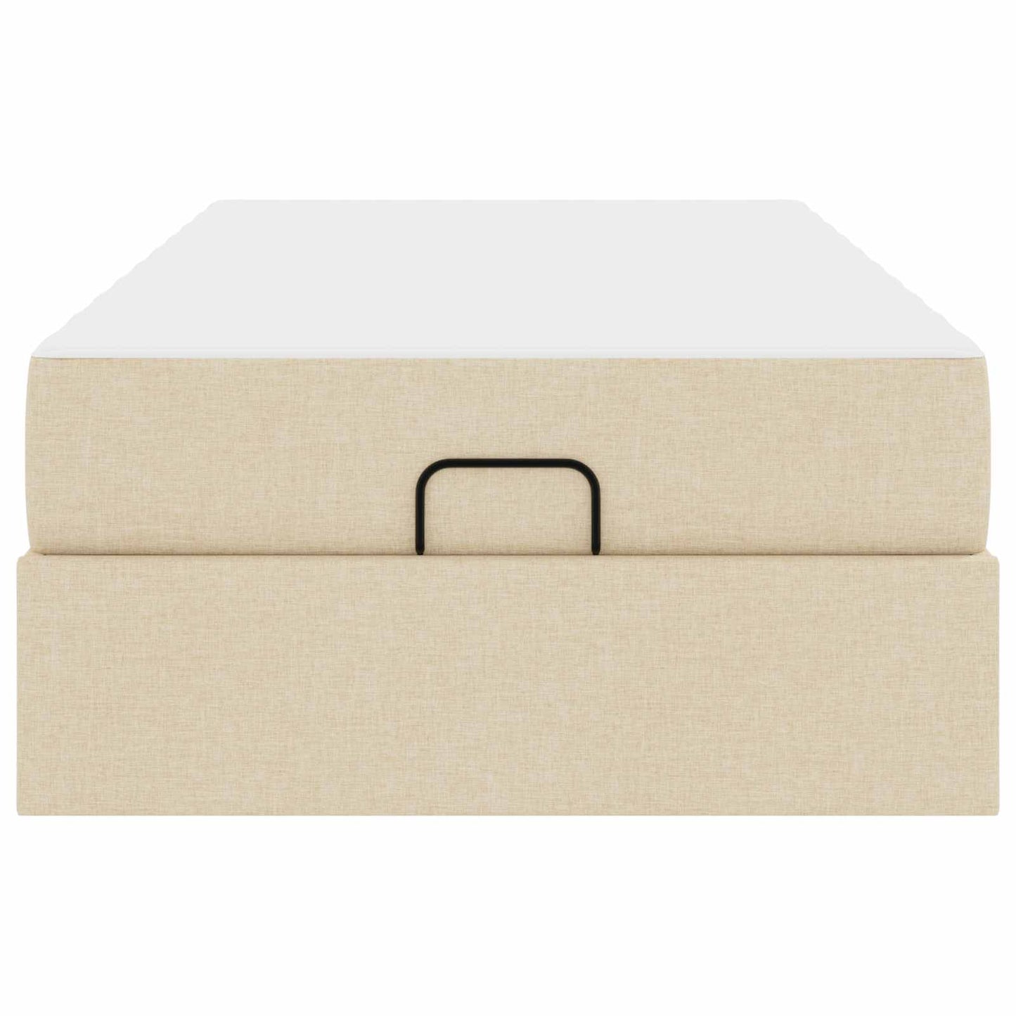 Bettgestell mit Matratze 2 Stk. Creme Stoff