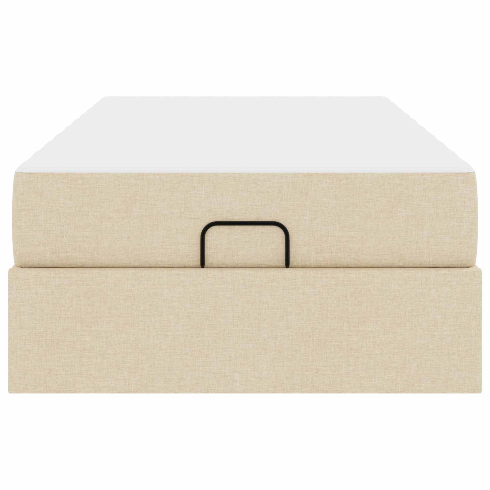 Bettgestell mit Matratze 2 Stk. Creme Stoff