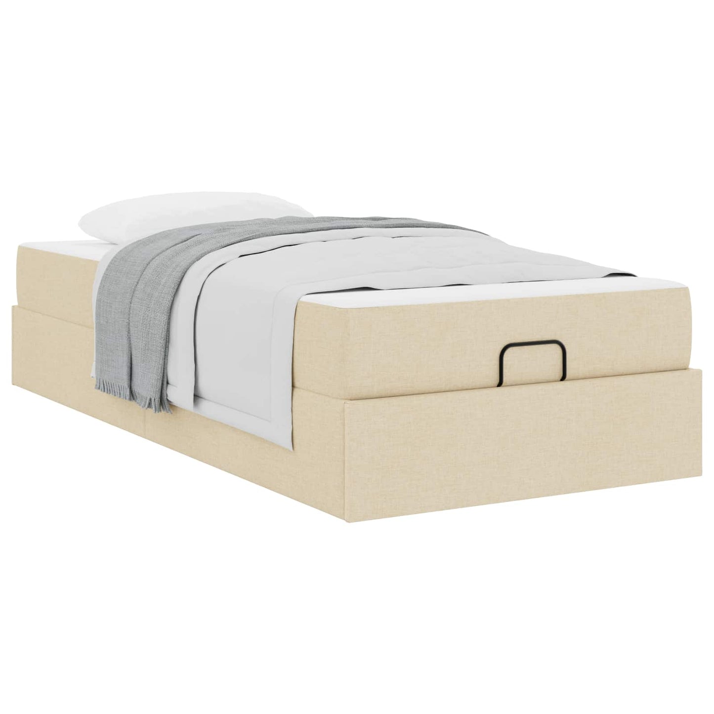 Bettgestell mit Matratze 2 Stk. Creme Stoff