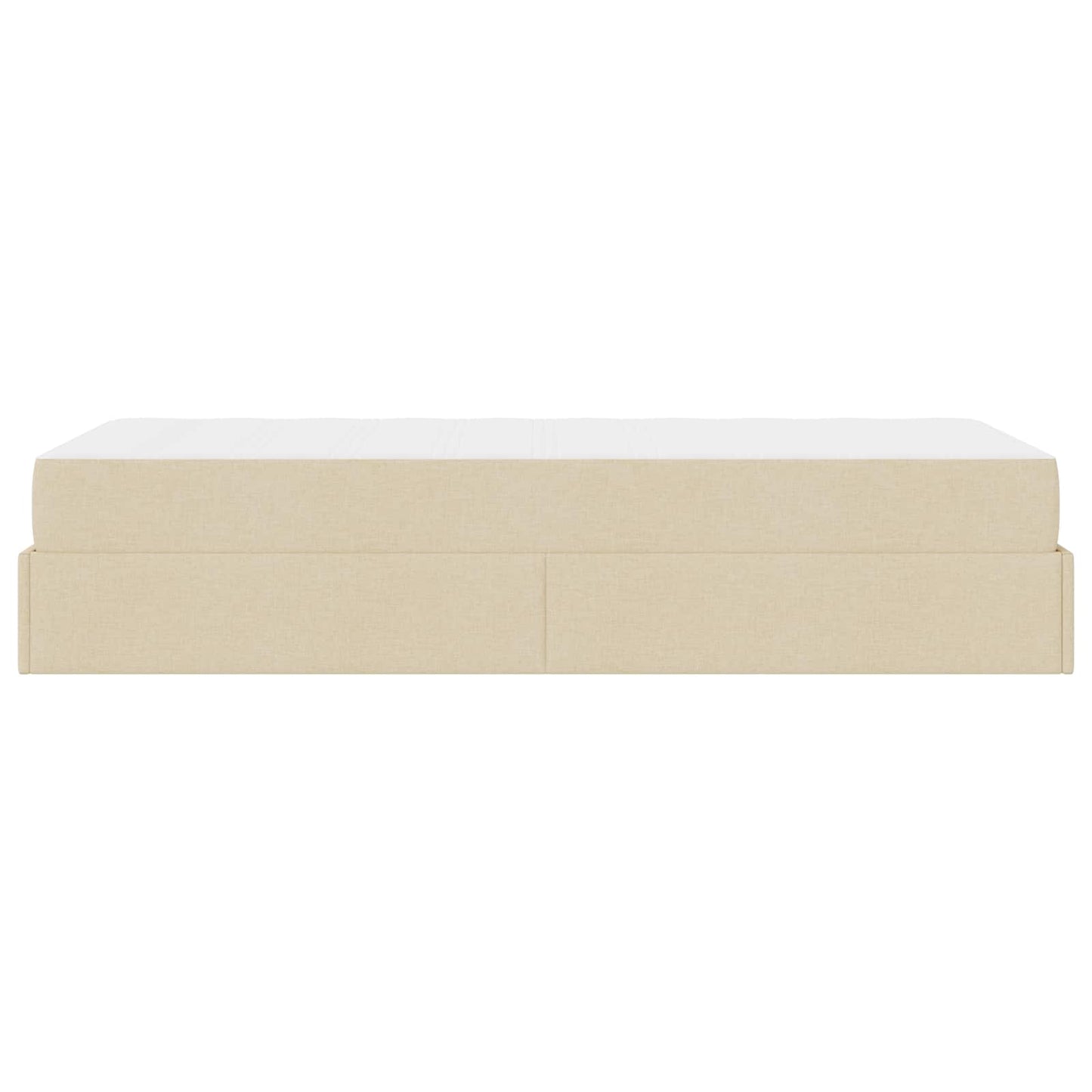Bettgestell mit Matratze 2 Stk. Creme Stoff