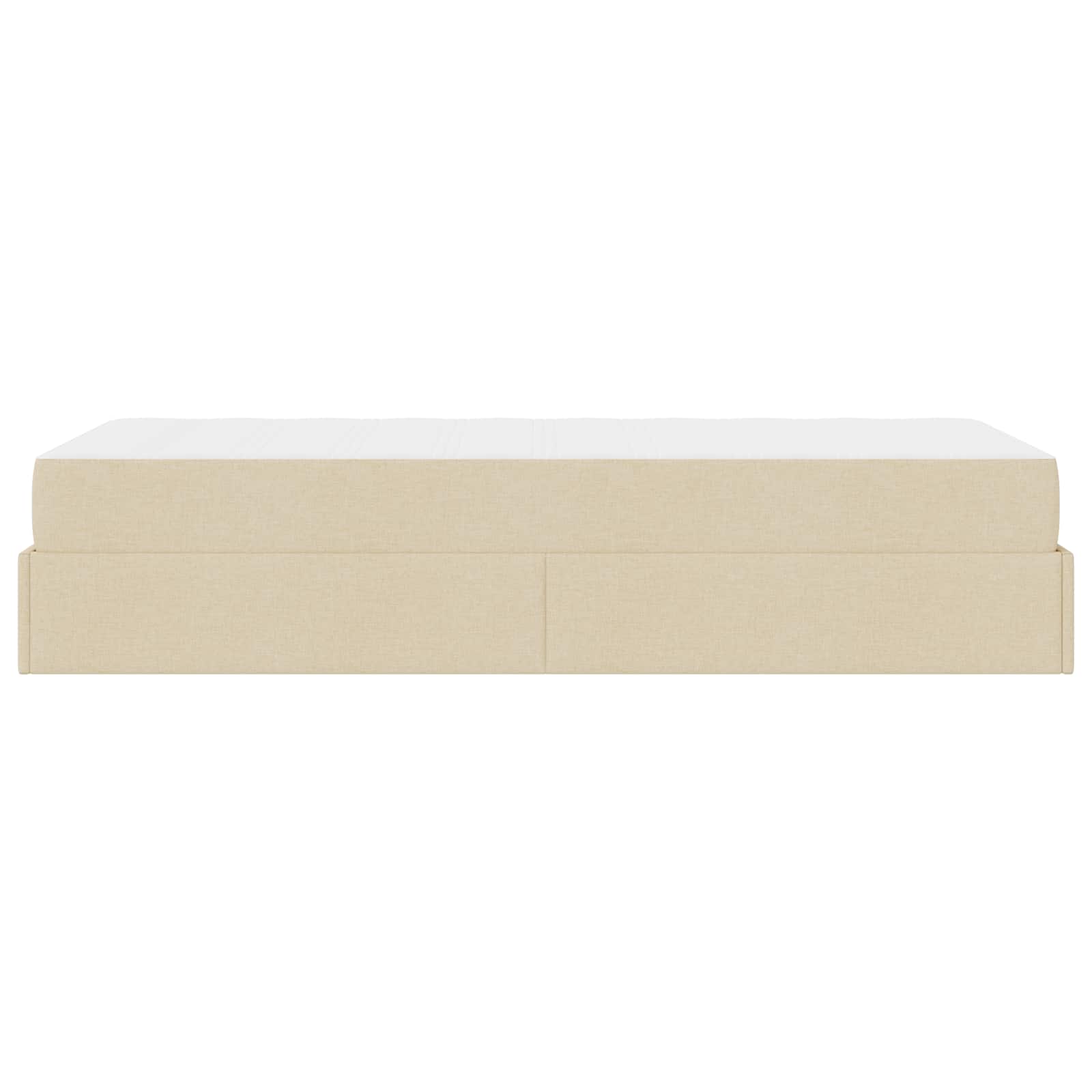Bettgestell mit Matratze 2 Stk. Creme Stoff