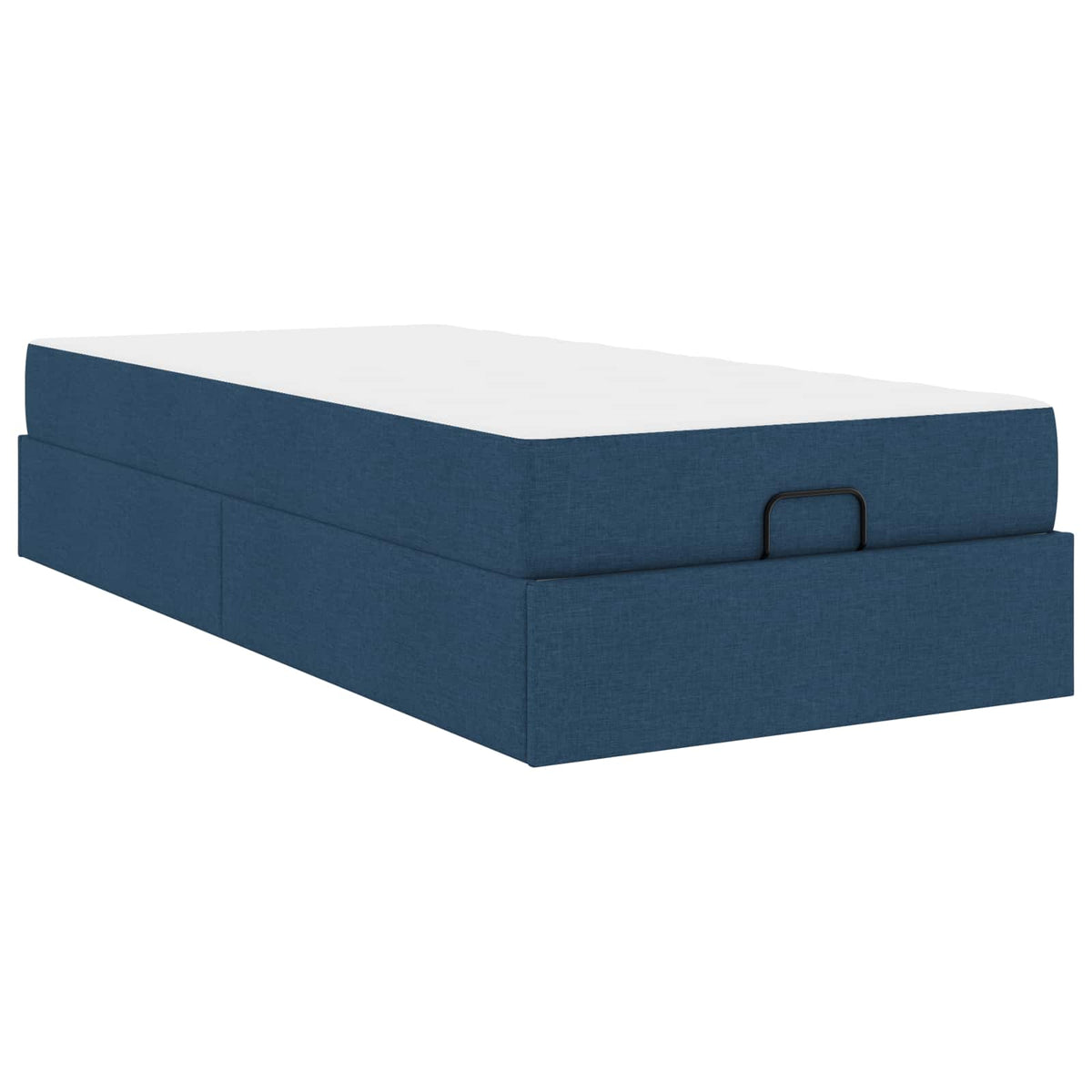 Bettgestell mit Matratze 2 Stk. Blau Stoff
