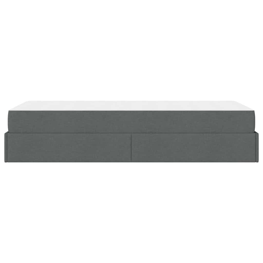 Bettgestell mit Matratze Dunkelgrau 100 x 200 cm Stoff