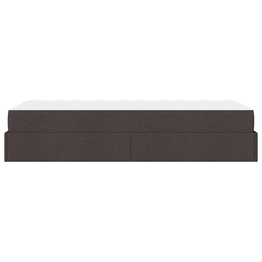 Bettgestell mit Matratze Dunkelbraun 100 x 200 cm Stoff