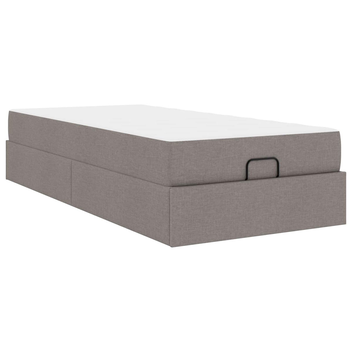 Bettgestell mit Matratze 2 Stk. Taupe Stoff