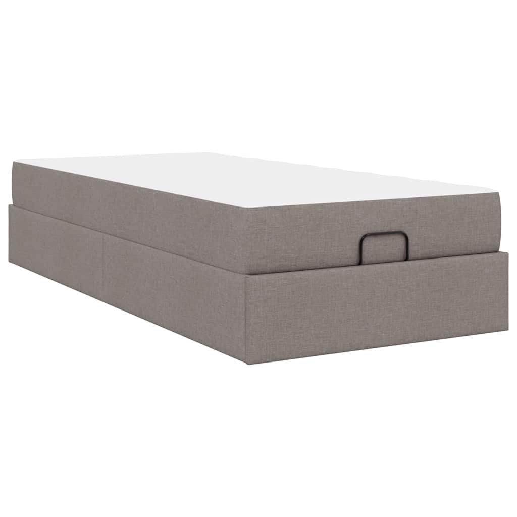 Bettgestell mit Matratze Taupe 100 x 200 cm Stoff
