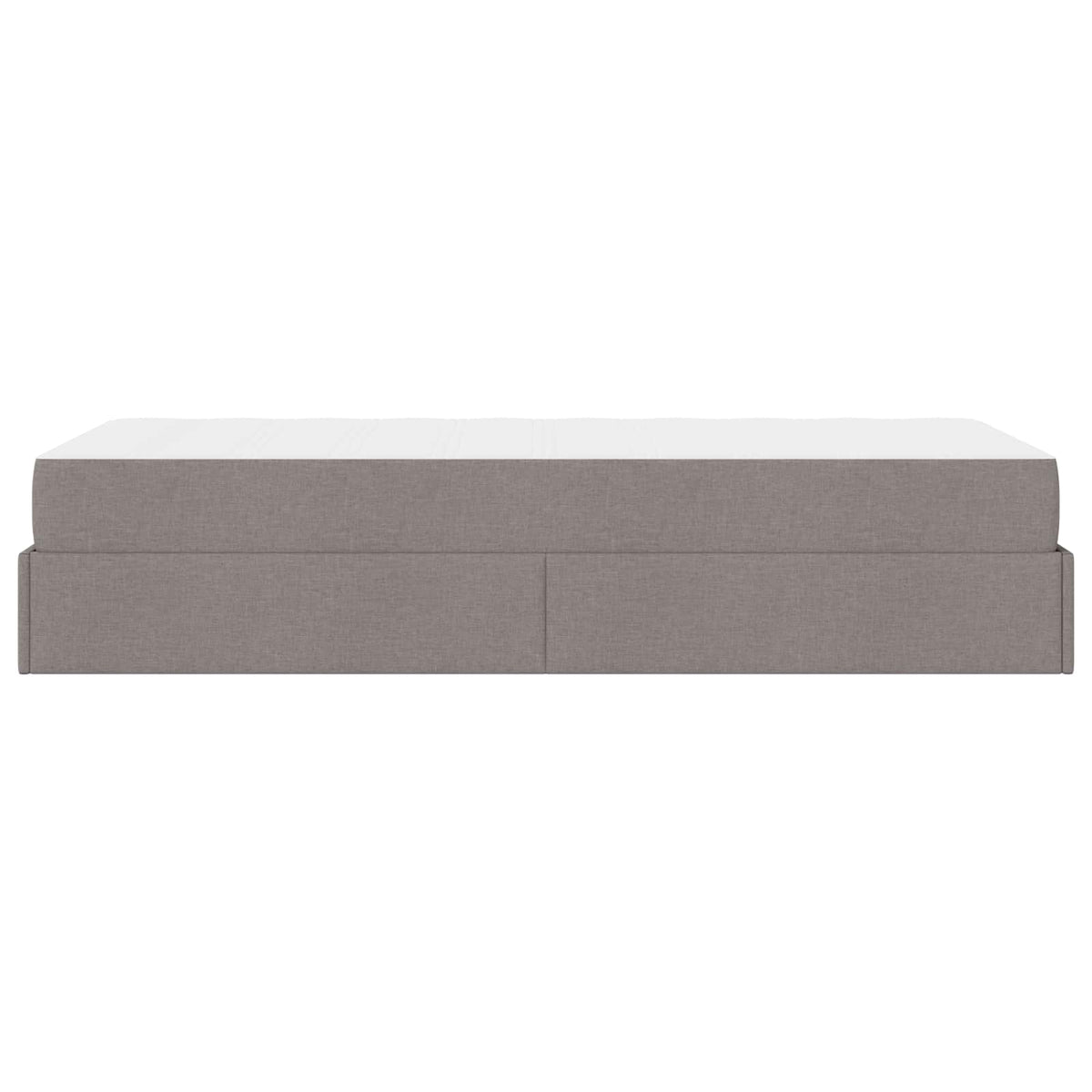 Bettgestell mit Matratze 2 Stk. Taupe Stoff