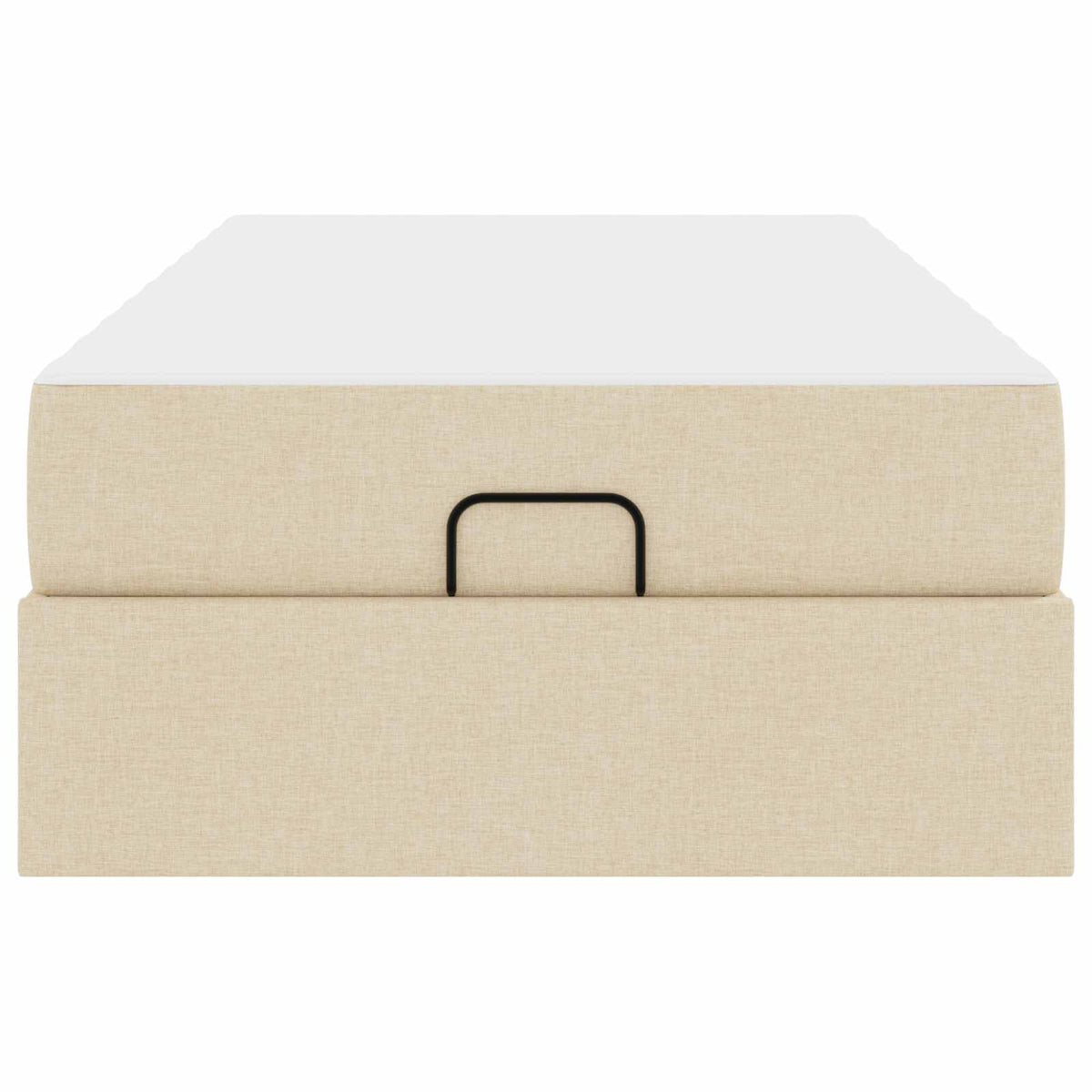Bettgestell mit Matratze 2 Stk. Creme Stoff