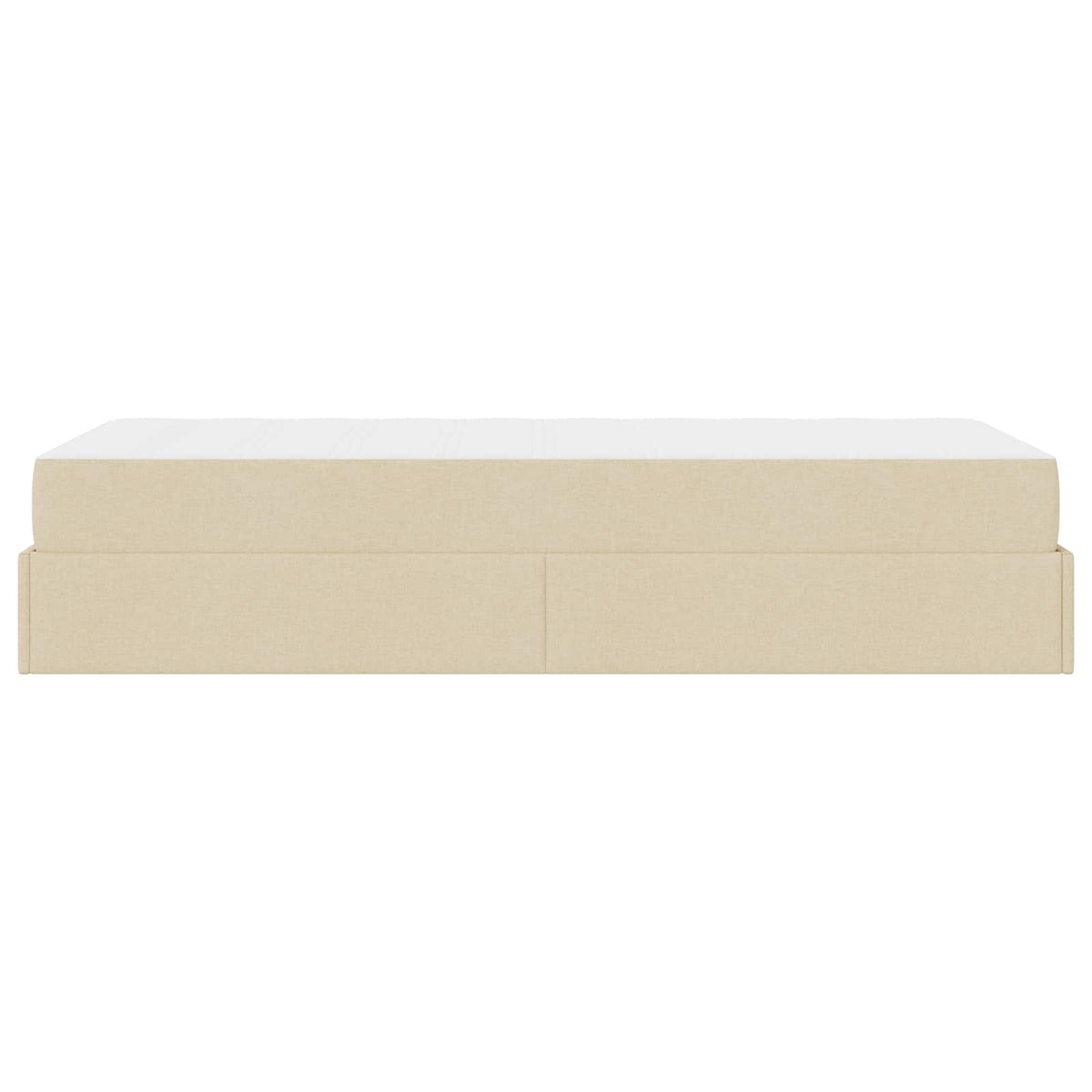 Bettgestell mit Matratze 2 Stk. Creme Stoff