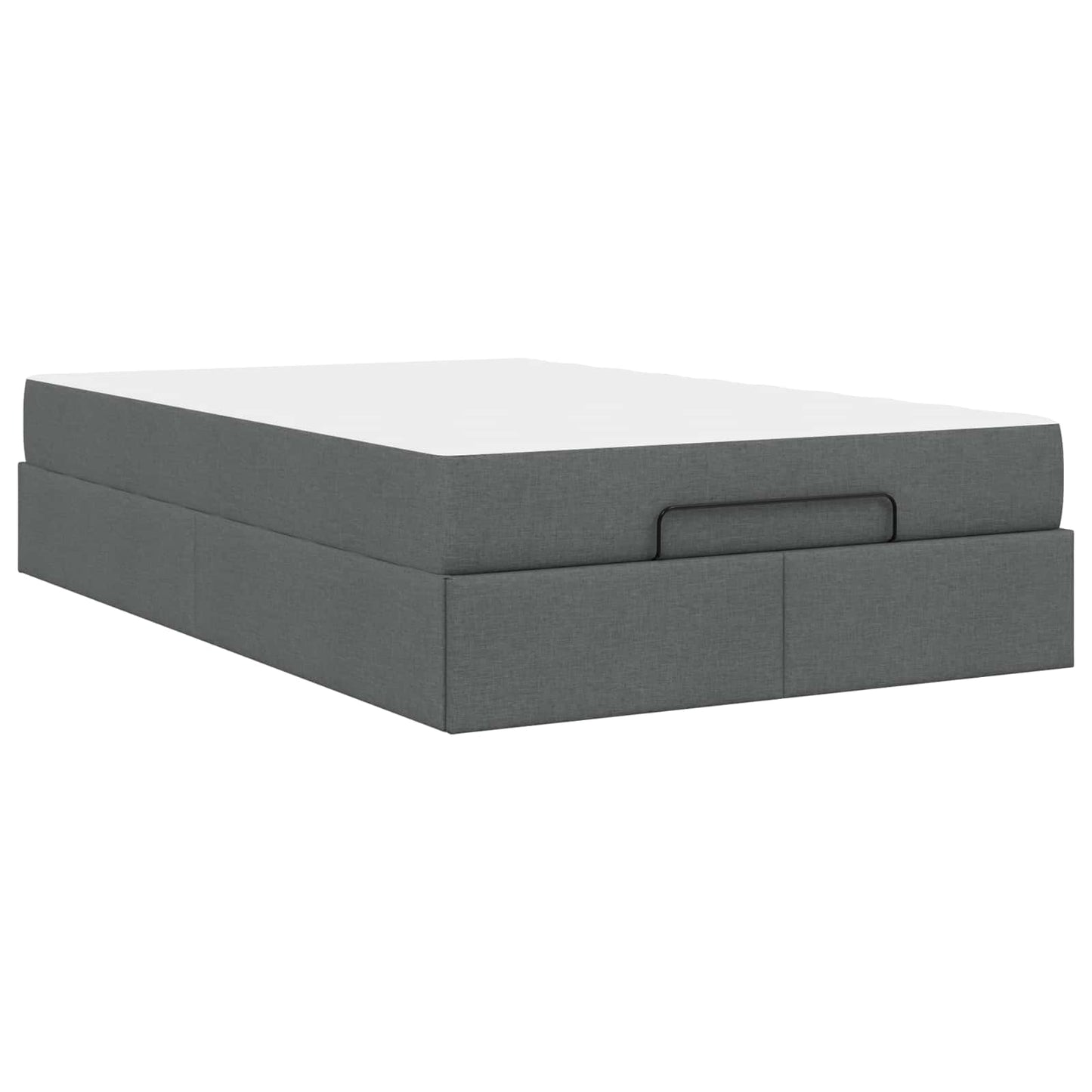 Bettgestell mit Matratze 2 pcs Dunkelgrau Stoff