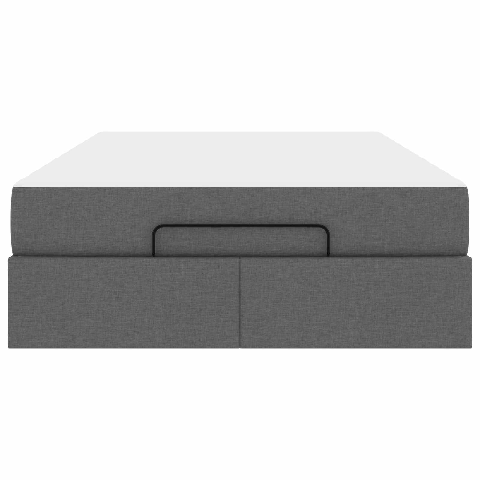 Bettgestell mit Matratze 2 pcs Dunkelgrau Stoff