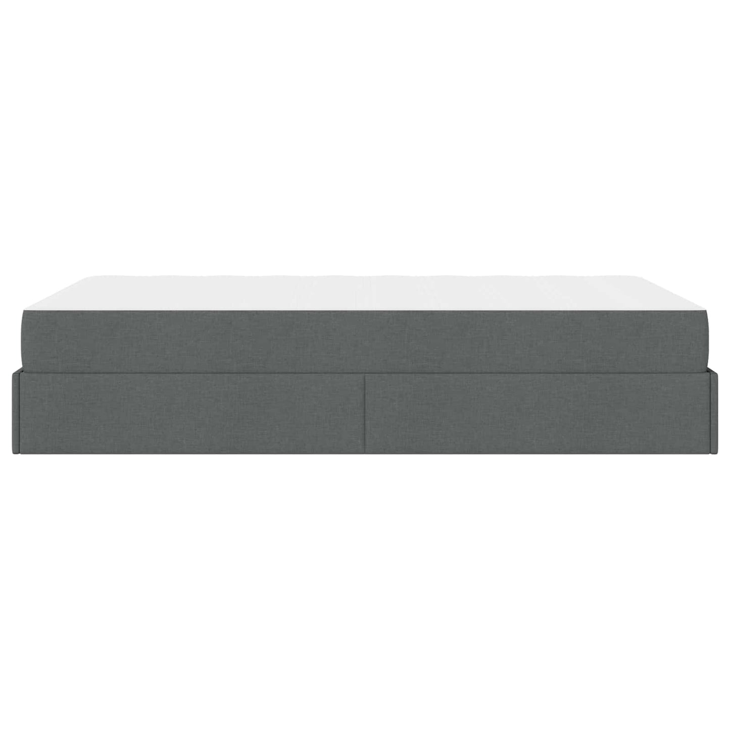 Bettgestell mit Matratze 2 pcs Dunkelgrau Stoff