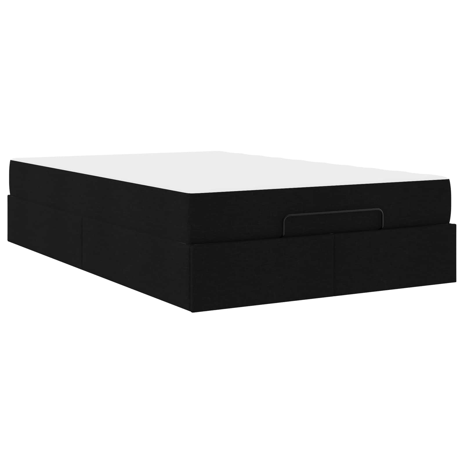 Bettgestell mit Matratze 2 stk. Schwarz Stoff