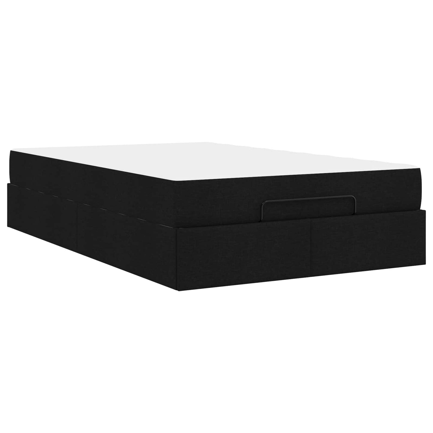 Bettgestell mit Matratze 2 stk. Schwarz Stoff