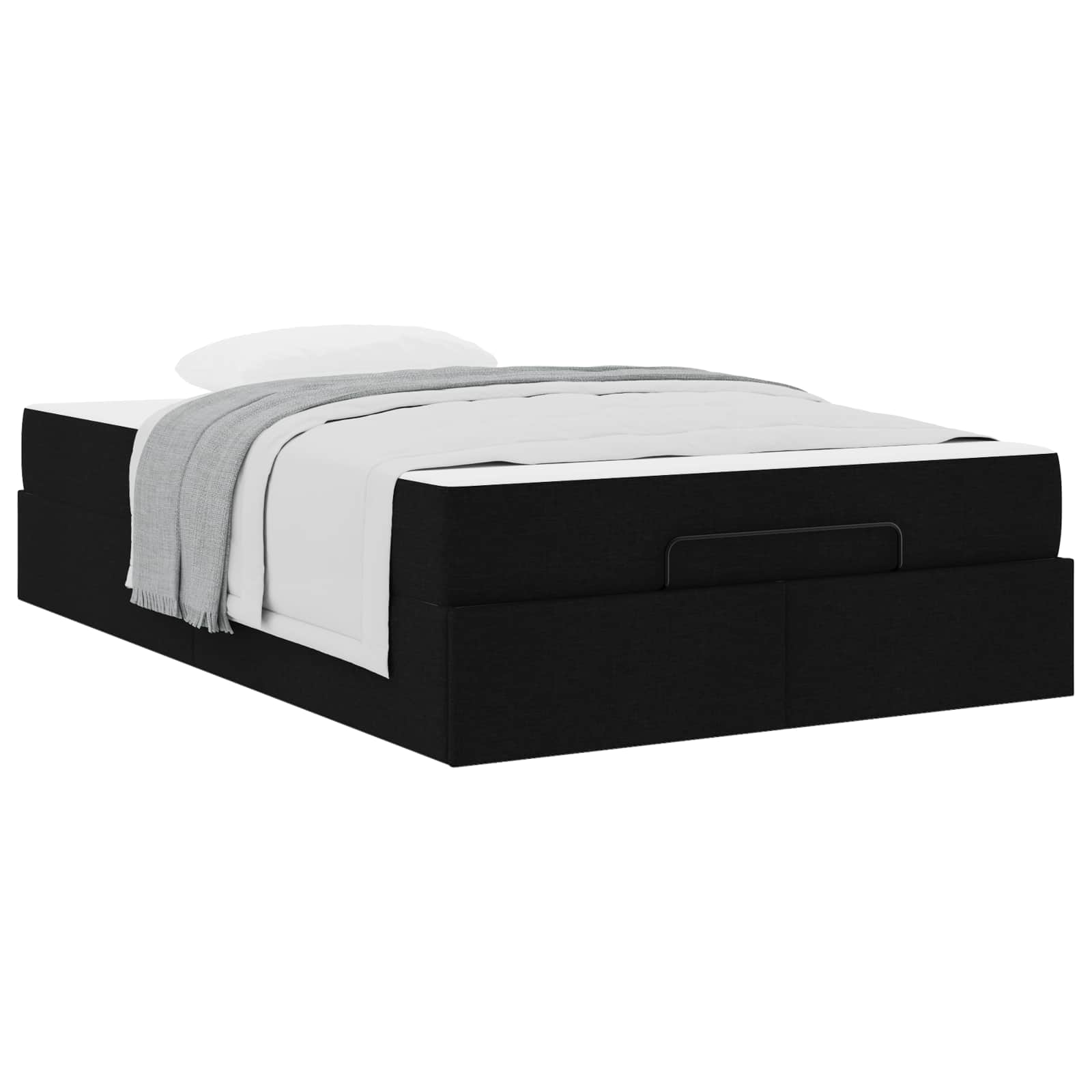 Bettgestell mit Matratze 2 stk. Schwarz Stoff