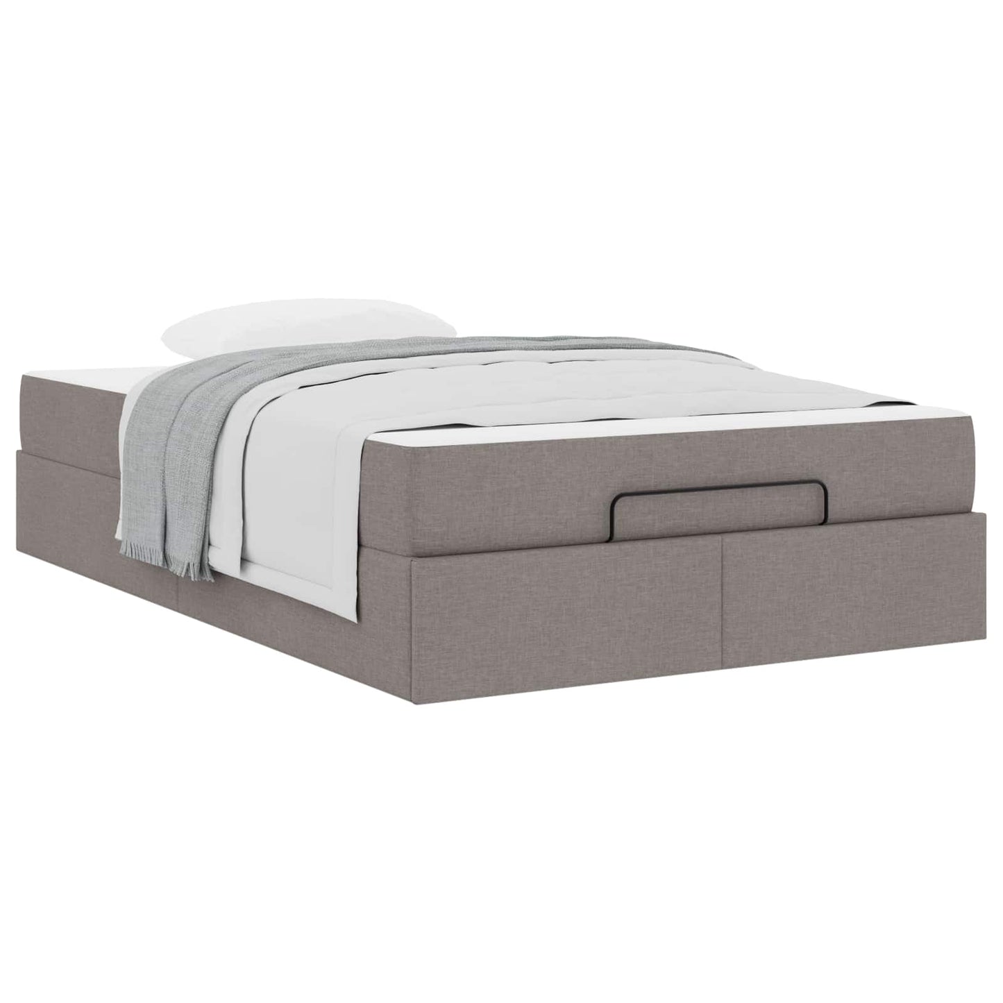 Bettgestell mit Matratze 2 pcs Taupe Stoff