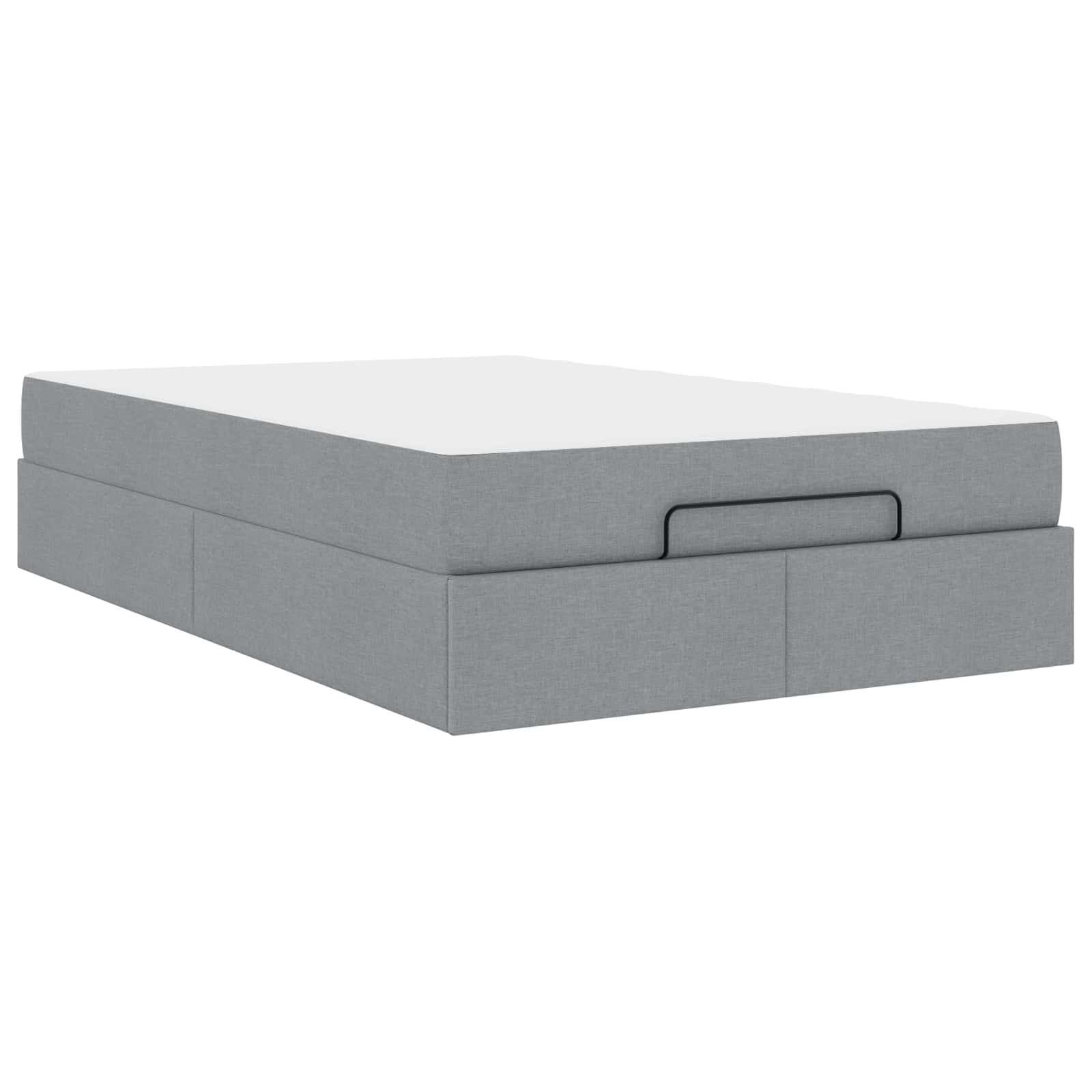 Bettgestell mit Matratze 2 pcs Hellgrau Stoff
