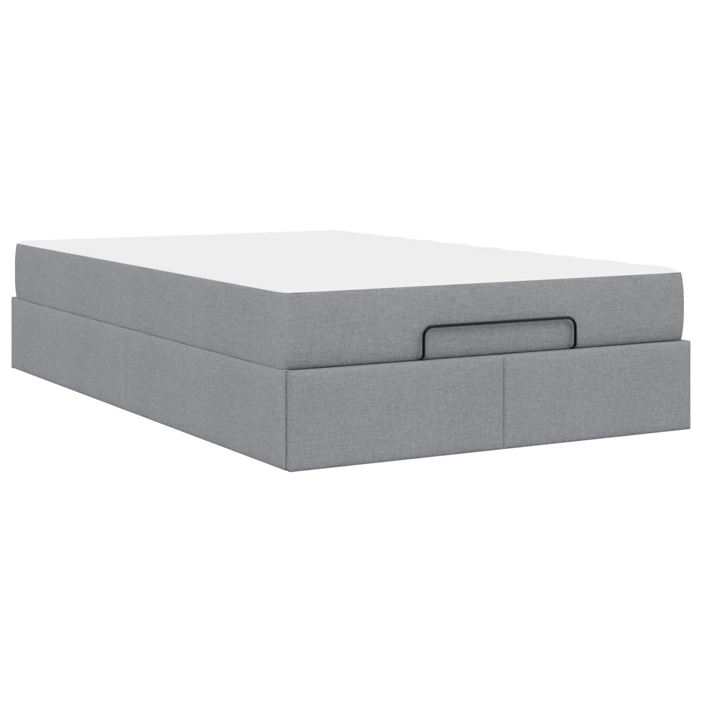 Bettgestell mit Matratze 2 pcs Hellgrau Stoff