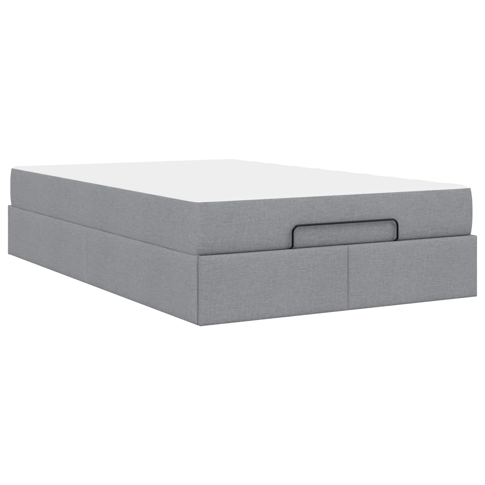 Bettgestell mit Matratze 2 pcs Hellgrau Stoff