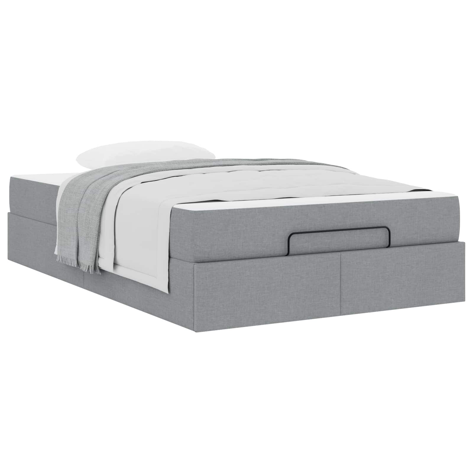 Bettgestell mit Matratze 2 pcs Hellgrau Stoff