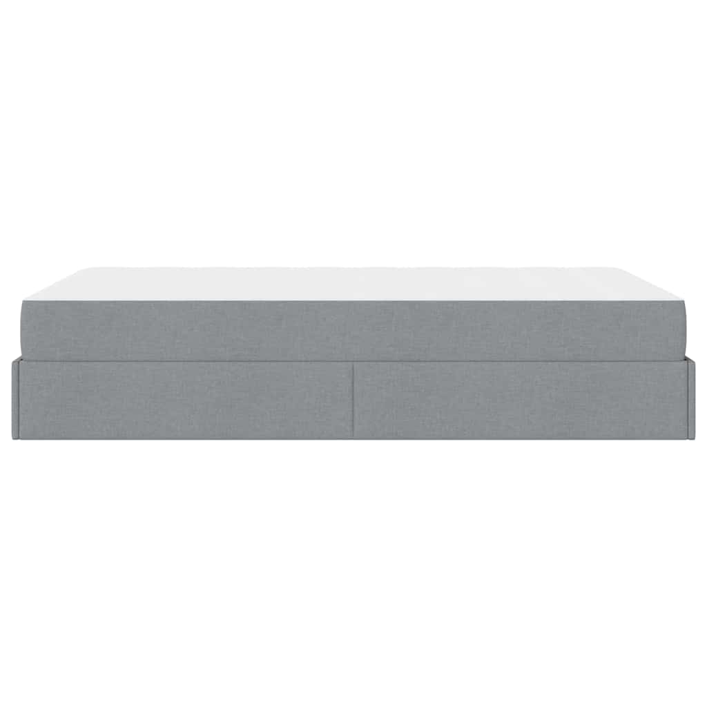 Bettgestell mit Matratze Hellgrau 120 x 200 cm Stoff