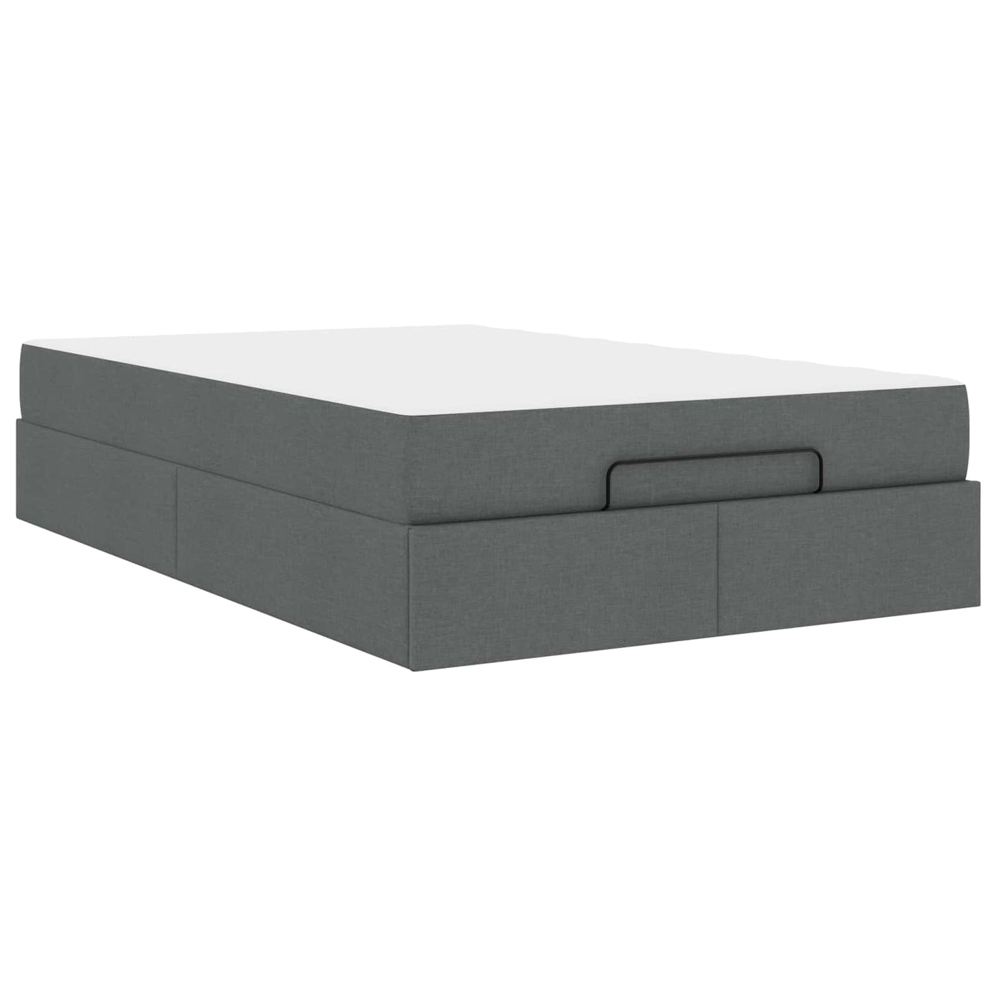 Bettgestell mit Matratze 2 pcs Dunkelgrau Stoff