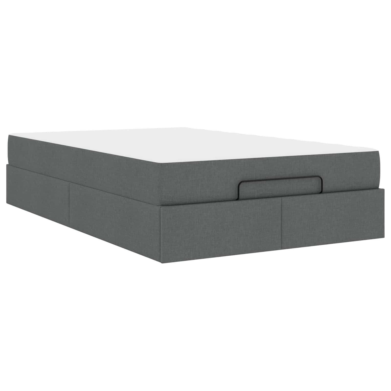 Bettgestell mit Matratze 2 pcs Dunkelgrau Stoff
