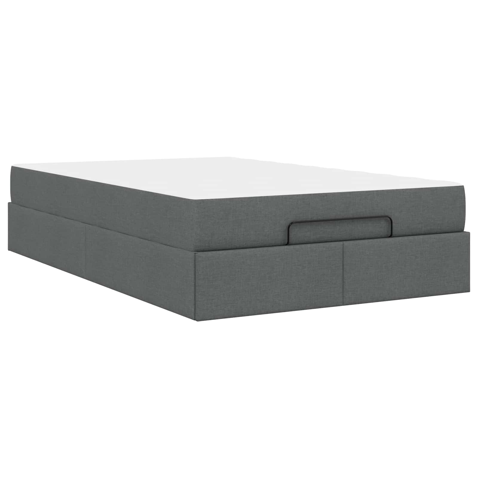 Bettgestell mit Matratze 2 pcs Dunkelgrau Stoff