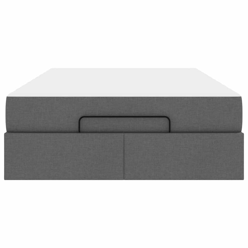 Bettgestell mit Matratze Dunkelgrau 120 x 200 cm Stoff