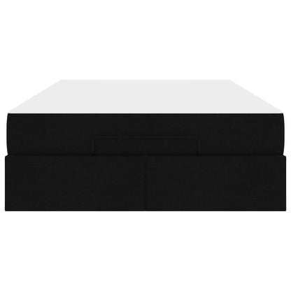 Bettgestell mit Matratze 2 stk. Schwarz Stoff