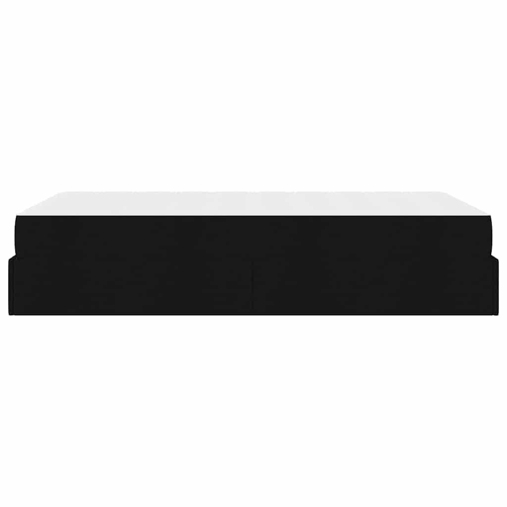 Bettgestell mit Matratze Schwarz 120 x 200 cm Stoff