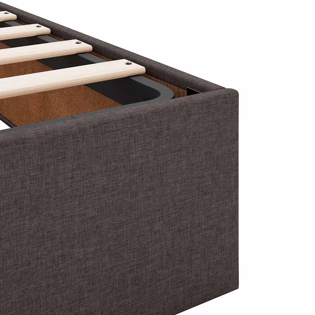 Bettgestell mit Matratze Dunkelbraun 120 x 200 cm Stoff