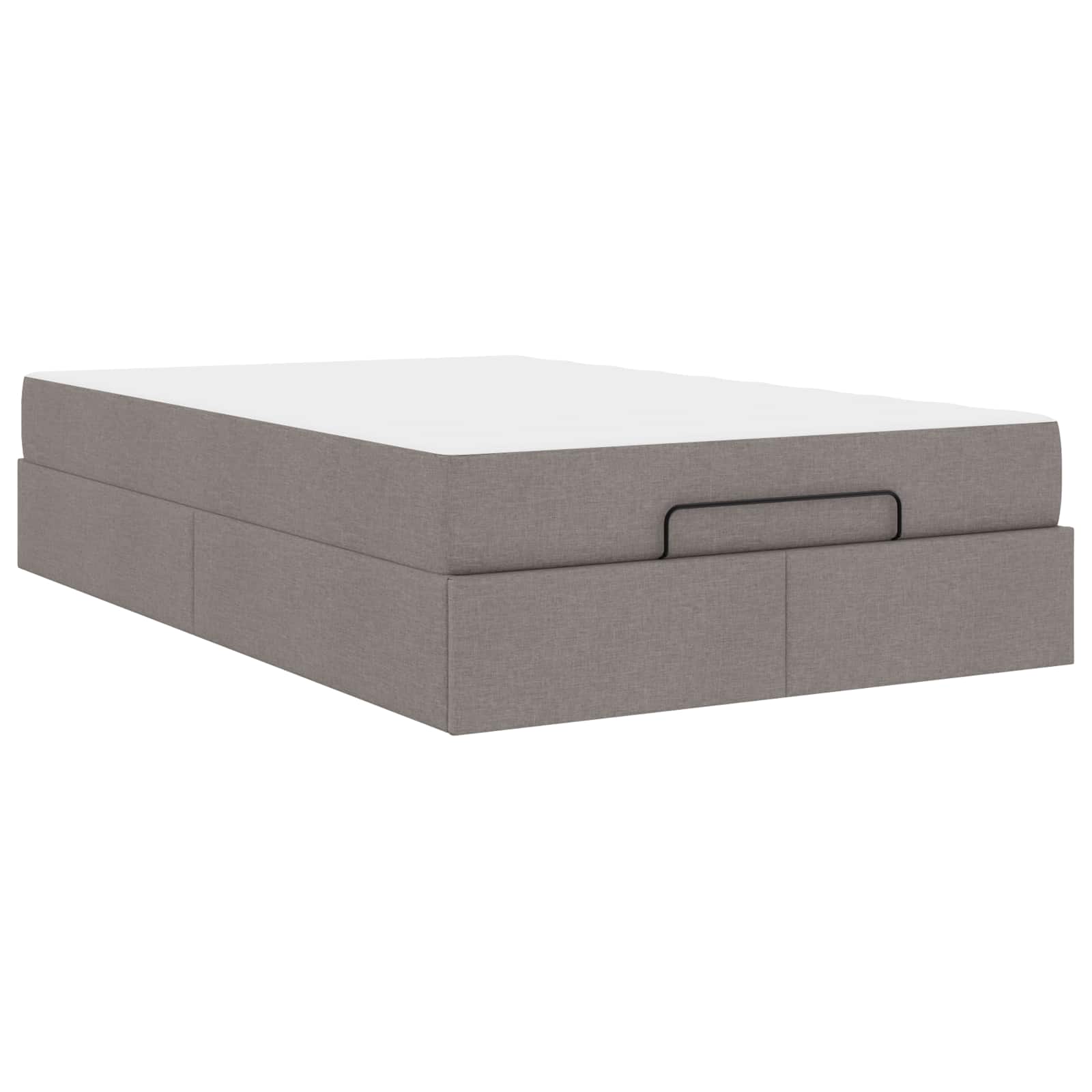Bettgestell mit Matratze 2 pcs Taupe Stoff