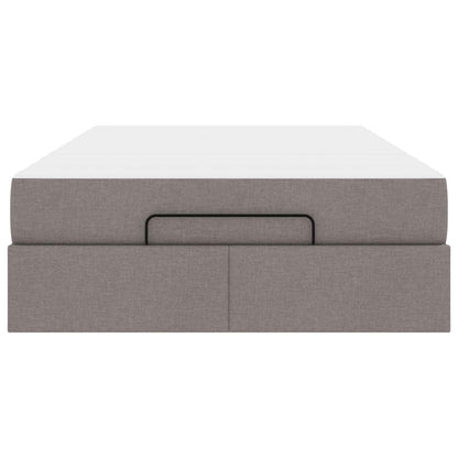 Bettgestell mit Matratze 2 stk. Taupe Stoff