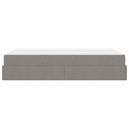 Bettgestell mit Matratze 2 stk. Taupe Stoff